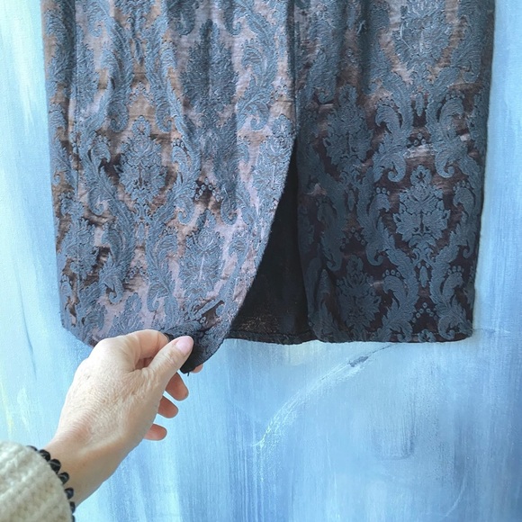 Vintage TOPSHOP Pailey Jacquard High Waist Pencil Skirt Size XS - S - Picture 5 of 8